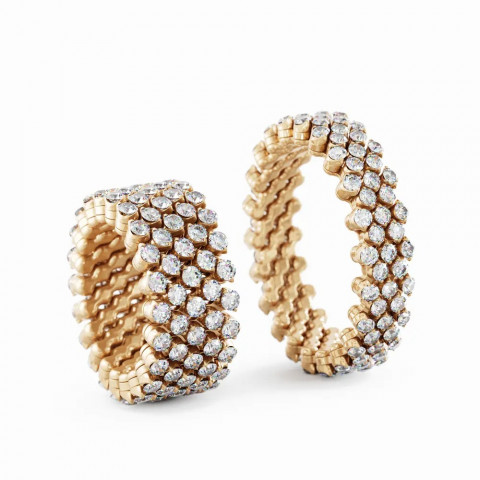 BREVETTO Anello "Full" Multisize in Oro Rosa con Diamanti
