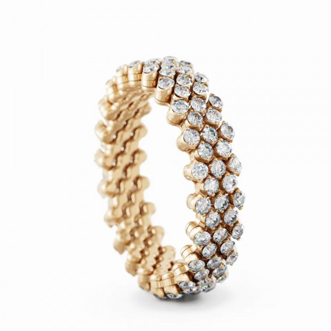 BREVETTO Anello "Full" Multisize in Oro Rosa con Diamanti