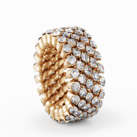 BREVETTO Anello "Full" Multisize in Oro Rosa con Diamanti