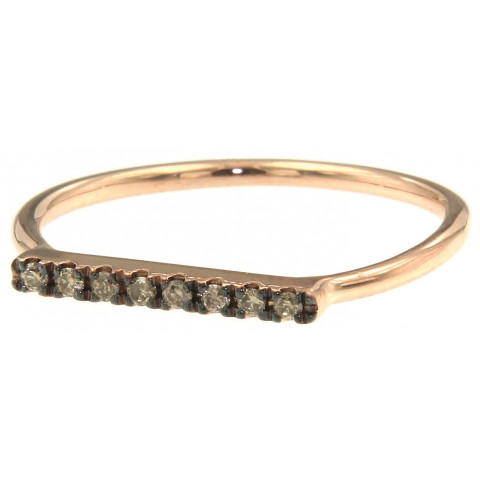 Anello Marco Gerbella Barretta con Diamanti Brown in Oro Rosa 18kt