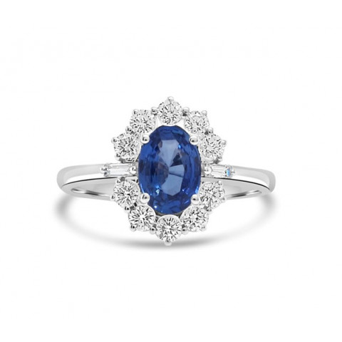 Recarlo Anniversary Gems Anello Oro Bianco, Diamanti e Zaffiro