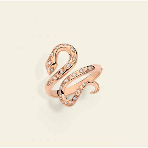 Anello Marco Gerbella Serpente Diamanti Oro Rosa 18kt SER-AN-21-1R