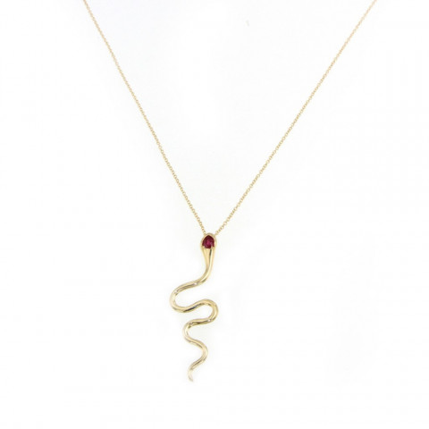 Collana Marco Gerbella Serpente con Rubino Oro Giallo 18kt SER-CL-21-1G