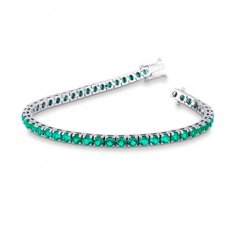 Bracciale Massimo Raiteri Tennis Oro Bianco e Smeraldi 0119779