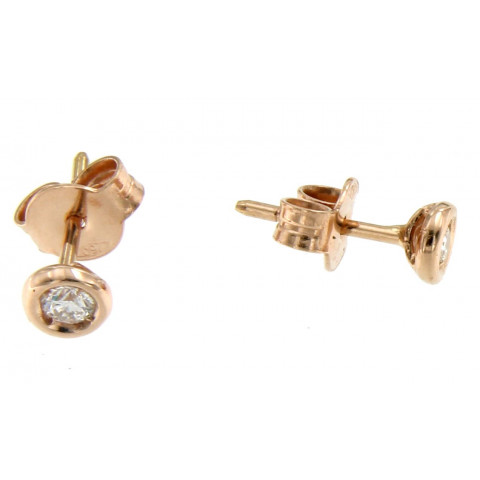 Orecchini Marco Gerbella Tappabuco Oro Rosa con Diamante TF-OT-31-1R